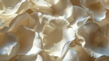 Close-up pretty white rose petals ,Generative ai, - obrazy, fototapety, plakaty