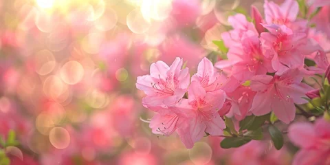 Foto auf Acrylglas Pink Azaleas Blooming in Soft Light © tashechka