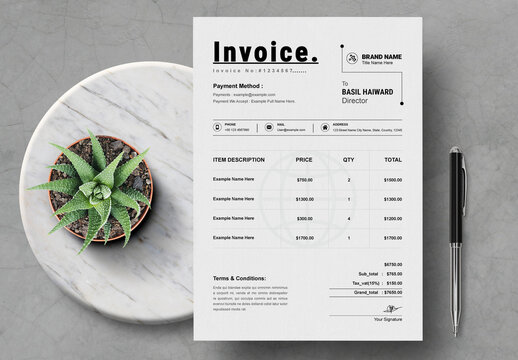 Business Invoice Design Template Layout