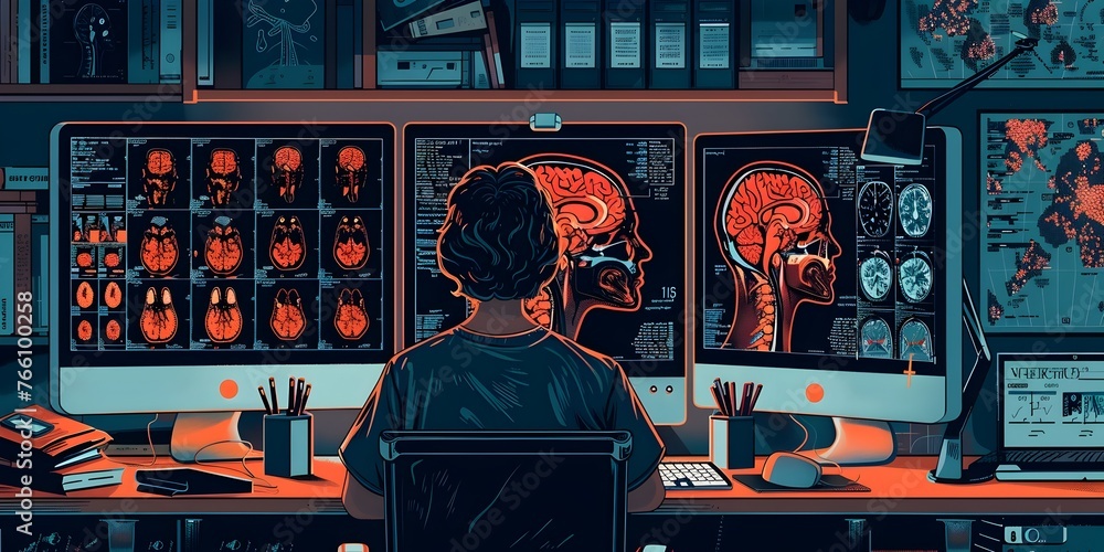 Poster machine learning model analyzing medical imagery and generating insights for healthcare professional