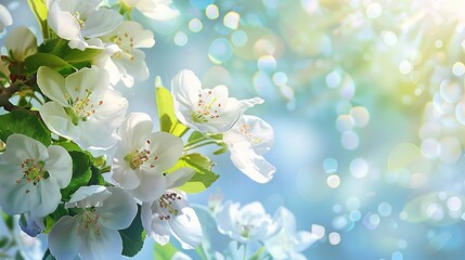 White flowers blossoming apple tree background  ,Generative ai, 
