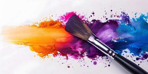 Obraz premium Vibrant Brushstrokes Painting a Colorful Future on a Blank Canvas