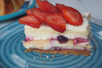 strawberry tart cake close up 