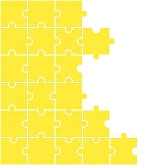 Yellow jigsaw pattern. jigsaw line pattern. jigsaw seamless pattern. Decorative elements, clothing, paper wrapping, bathroom tiles, wall tiles, backdrop, background.