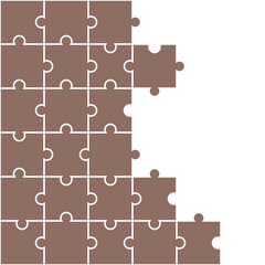 Brown jigsaw pattern. jigsaw line pattern. jigsaw seamless pattern. Decorative elements, clothing, paper wrapping, bathroom tiles, wall tiles, backdrop, background.
