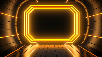 Modern futuristic neon room background