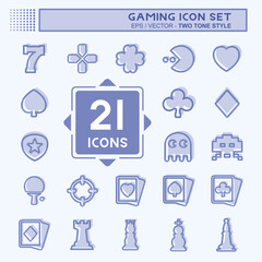 Icon Set Gaming - Two Tone Style,Simple illustration,Editable stroke