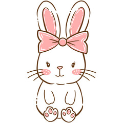 Easter bunny Doodle illustration