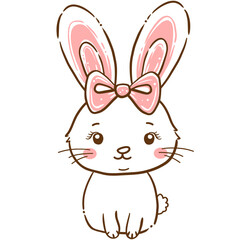Easter bunny Doodle illustration