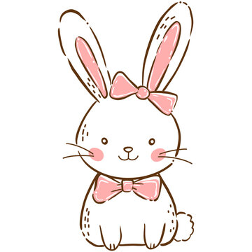 Easter bunny Doodle illustration