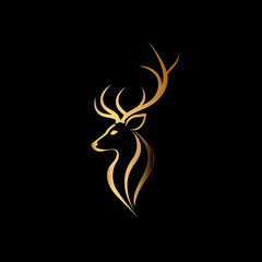鹿のシンプルなロゴ/Simple Logo of a Deer/Generative AI	