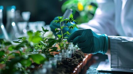 plant genome technology for agricultural research at a biotech lab.