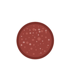Salami Slice Flat Vector Illustration 