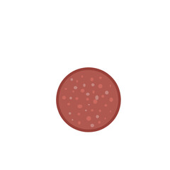 Salami Slice Flat Vector Illustration 