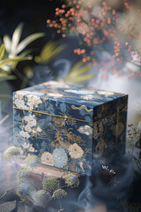A beautiful gift box with traditional ukiyo painting