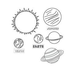 Six vector planets of the solar system