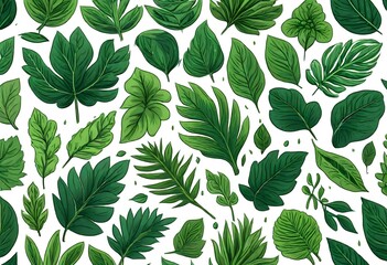 Fototapeta na wymiar AI generated green plant illustrations