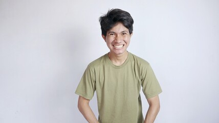 asian man excited happy gesture win and celebrate