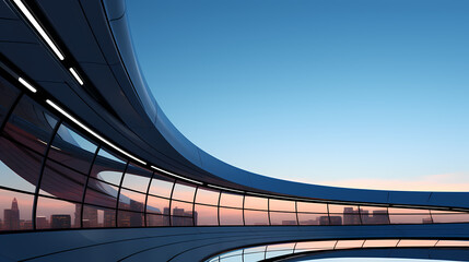 Futuristic architecture, 3D rendering of skyscraper building with glass windows