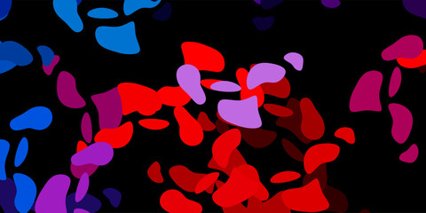 Dark blue, red vector texture with memphis shapes.