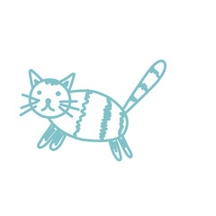 Children Draw Doodles Of Cat 
