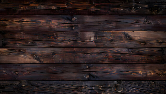 Dark brown wooden wall background ai generative