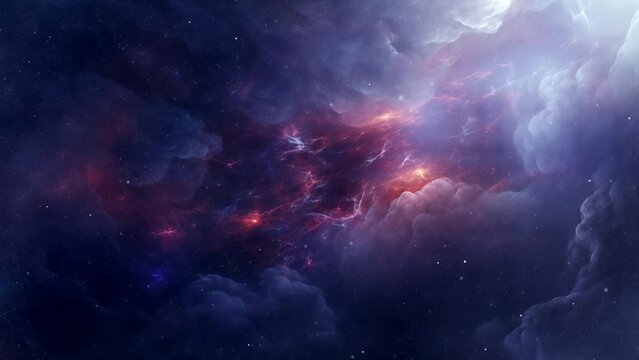 Space animation with nebula for presentation background. seamless looping 4k time-lapse animation video background