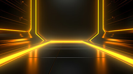 Empty room with neon space for design