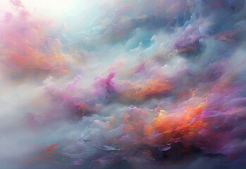 A breathtakingly fantasy landscape. Abstract colorful fantastic background with mesmerizing fog.