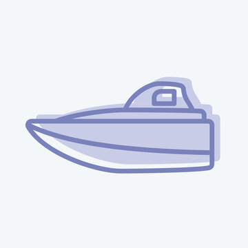 Icon Speed Boat - Two Tone Style - Simple illustration,Editable stroke