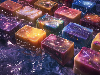 Mysterious soap bars adorned with intricate constellations