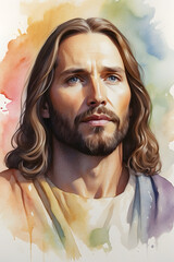 Watercolor painting of Jesus Christ