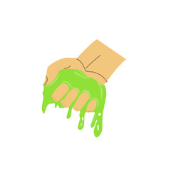 Hand Holding Slime Vector Illustration 