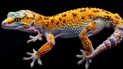 The leopard gecko, scientifically known as Eublepharis macularius, is a type of tropical lizard.