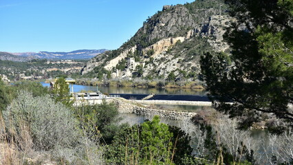 hydroelectric power station Xerta near town Tortosa in Spain