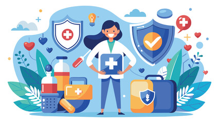 Fototapeta premium Healthcare and medical insurance taking care of your own body