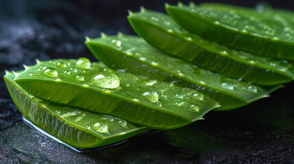 Aloe vera Cut into pieces and place, use naturally for skin care, moisturize with aloe vera cosmetic ingredients
skincare, banner cover background