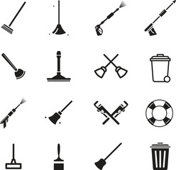  cleaning web icons. filled icons such as shampoo,sanitize,dishwashing detergent,cleaning tools,cleaning house,trash,broom,suspension.