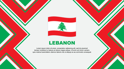 Obraz premium Lebanon Flag Abstract Background Design Template. Lebanon Independence Day Banner Wallpaper Vector Illustration. Lebanon Vector