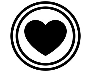 Heart shape icon sticker, romance logo