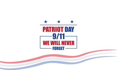 9/11 Patriot Day Text with usa flag illustration Design  