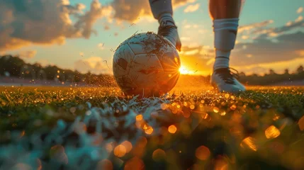 Fototapeten soccer player with soccer ball © Aliaksei