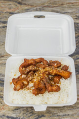 Garlic fried squid egg on rice