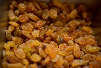 Nuts and dried fruits for making handmade chocolates and candies in a workshop