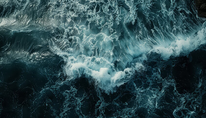 A large wave in the ocean, with the water crashing against the shore - obrazy, fototapety, plakaty