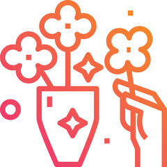Floristry. Gradient icon design