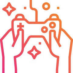 Playing game. Gradient icon design