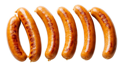 Sausages isolated with transparent background