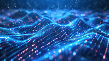 Digital tech database abstract wave