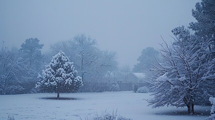 heavy snowfall in the morning